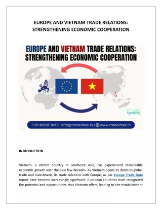 EUROPE AND VIETNAM TRADE RELATIONS