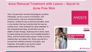 Acne Removal Treatment with Lasers – Secret to Acne Free Skin