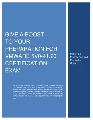 Give a Boost to Your Preparation for VMware 5V0-41.20 Certification Exam