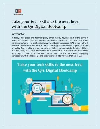 Take your tech skills to the next level with the QA Digital Bootcamp