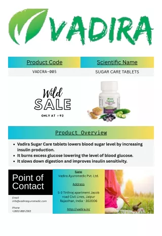 Ayurvedic Tablets For Diabetes | Vadira.in