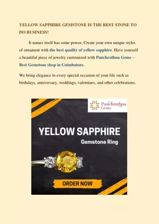 Buy Yellow Sapphire  stone on online