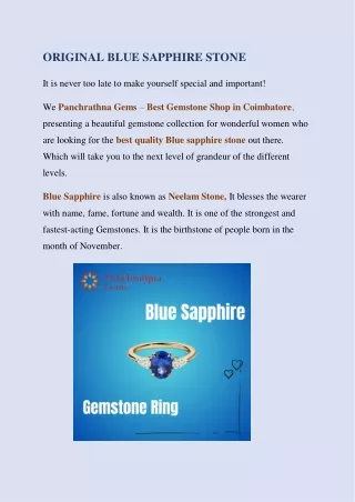 Buy Blue Sapphire  stone on online