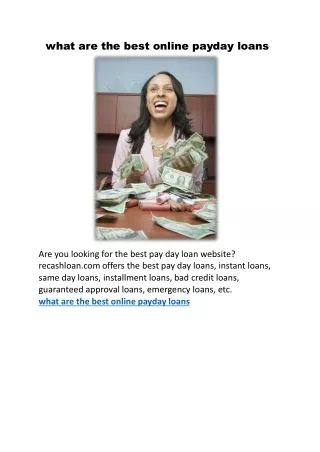 what are the best online payday loans