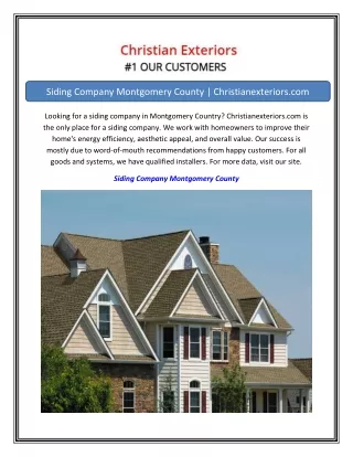 Siding Company Montgomery County  Christianexteriors.com