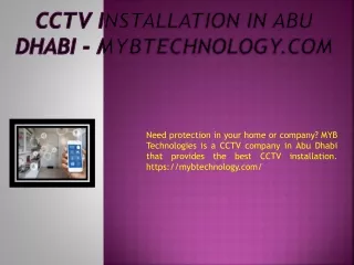 Cctv Installation in Abu Dhabi - mybtechnology.com
