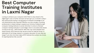 Best Computer Training Institutes in Laxmi Nagar