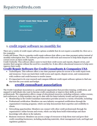 credit repair software free