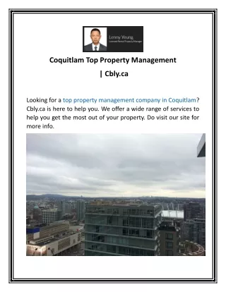 Coquitlam Top Property Management | Cbly.ca