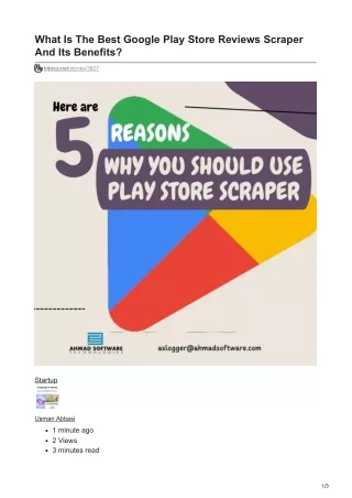 What Is The Best Google Play Store Reviews Scraper And Its Benefits