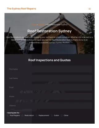 Roof Restoration in Sydney