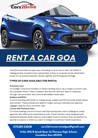 Rent A Car Goa