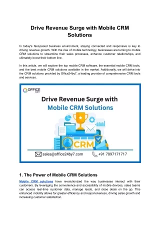 Drive Revenue Surge with Mobile CRM Solutions