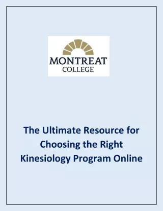 The Ultimate Resource for Choosing the Right Kinesiology Program Online