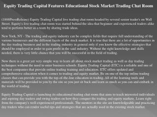 equity trading capital features educational stock market tra