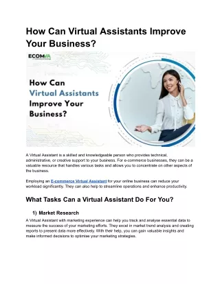 How Can Virtual Assistants Improve Your Business?