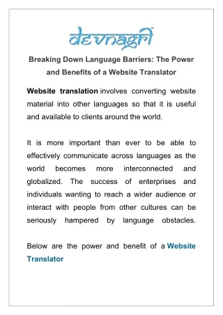 Breaking Down Language Barriers: The Power and Benefits of a Website Translator