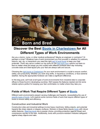 Discover the Best Boots for All Different Types of Work Environments