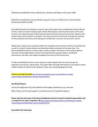 Neurorehabilitation Devices Market