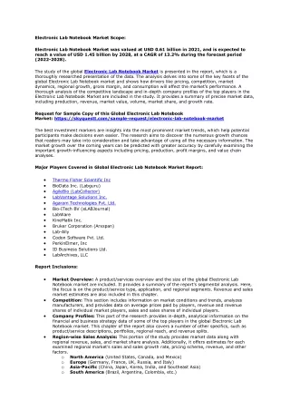 Electronic Lab Notebook Market Scope