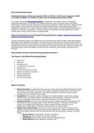 Pharmerging Market Scope