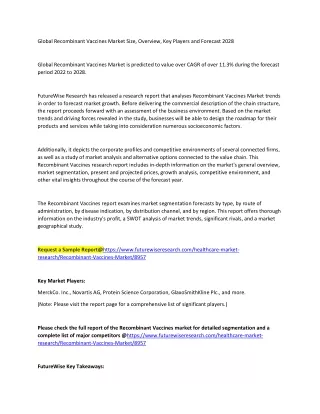 Recombinant Vaccines Market