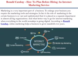 Ronald Carabay - How To Plan Before Hiring An Internet Marketing Service