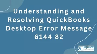 How to Fix QuickBooks Desktop Error 6144 82?
