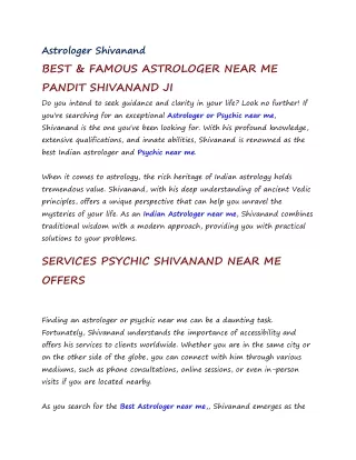 BEST & FAMOUS ASTROLOGER NEAR ME pdf