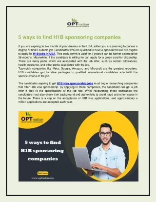 5 ways to find H1B sponsoring companies