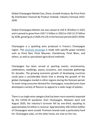 Global Champagne Market Size