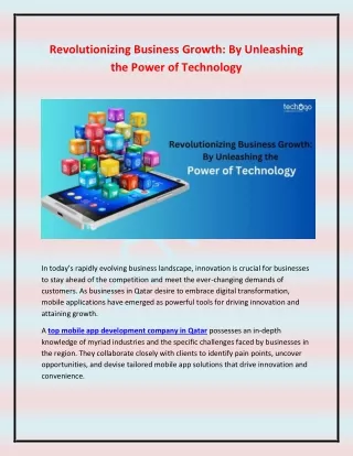 Revolutionizing Business Growth- By Unleashing the Power of Technology