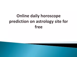 Online daily horoscope prediction on astrology site for free