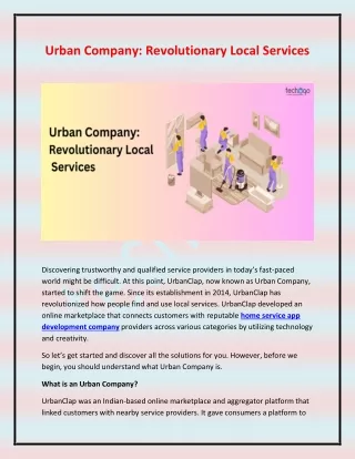 Urban Company- Revolutionary Local Services