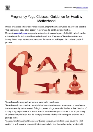 Pregnancy Yoga Classes - Guidance for Healthy