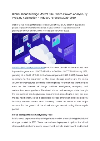 Global Cloud Storage Market Size