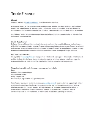 Trade Finance