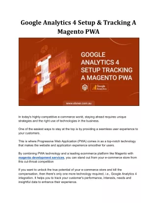 Google Analytics 4 Setup & Tracking A Magento PWA