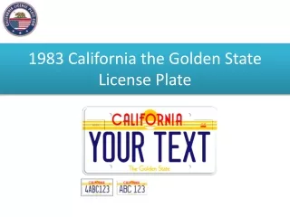 1983 California the Golden State License Plate