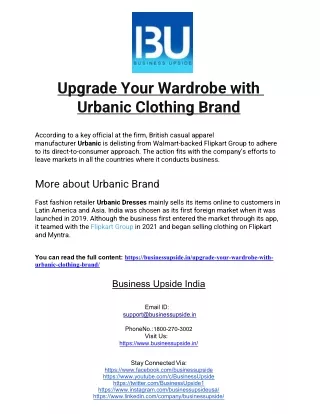 Upgrade Your Wardrobe with Urbanic Clothing Brand