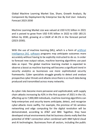 Global Machine Learning Market Size