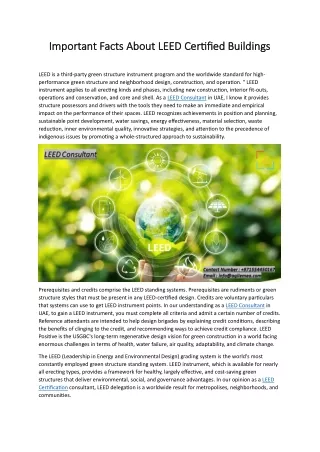 Important Facts About LEED Certified Buildings