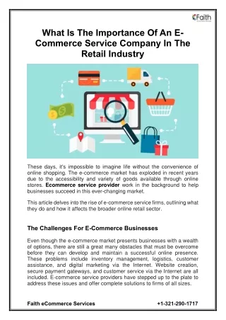 What is the importance of An E-Commerce Service Company in the Retail Industry