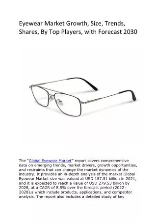 Eyewear Market Growth