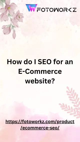 How do I SEO for an E-Commerce website