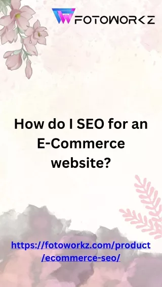 How do I SEO for an E-Commerce website