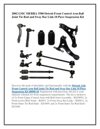 2002 GMC SIERRA 3500 Detroit Front Control Arm Ball Joint Tie Rod and Sway Bar L