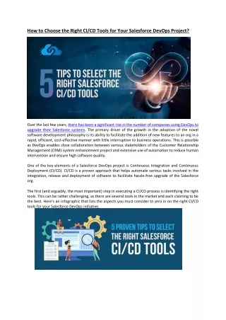 How to Choose the Right CICD Tools for Your Salesforce DevOps Project