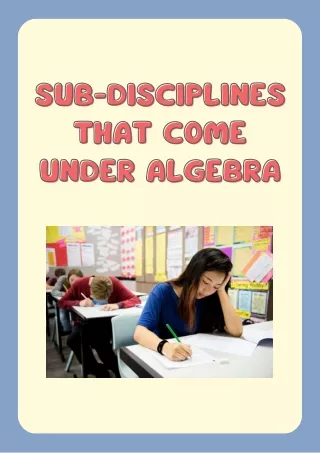 SUB-DISCIPLINES THAT COME UNDER ALGEBRA (PDF)