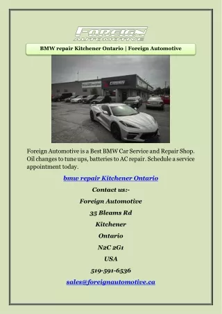 BMW repair Kitchener Ontario | Foreign Automotive